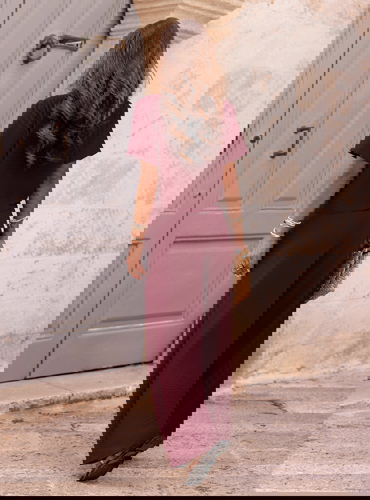 Bordowy komplet bluzka z krótkim...