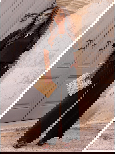 Czarny komplet bluzka z... 2