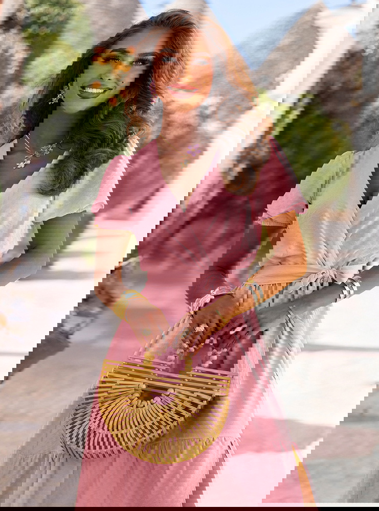 Długa rozkloszowana sukienka z...