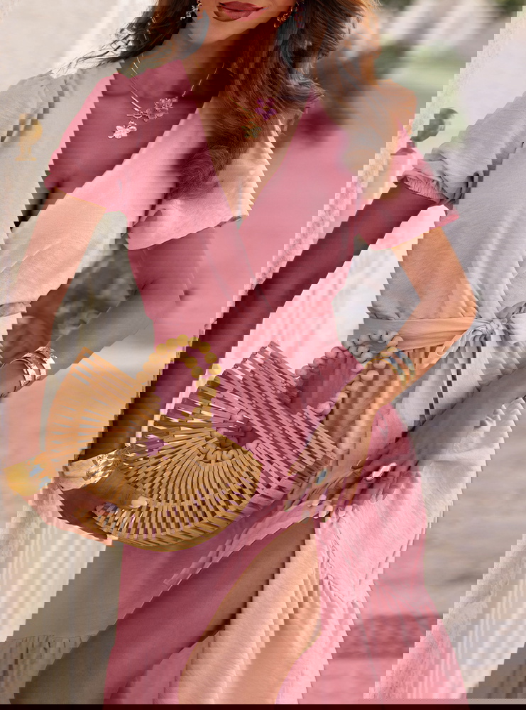 Długa rozkloszowana sukienka z...