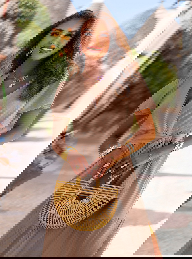 Długa rozkloszowana sukienka z...