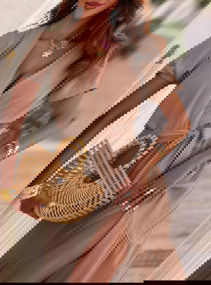 Długa rozkloszowana sukienka z...