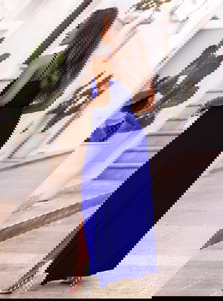 Chabrowa długa sukienka na...