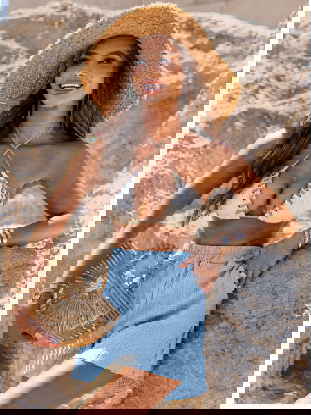 Błękitne luźne spodenki z... 2