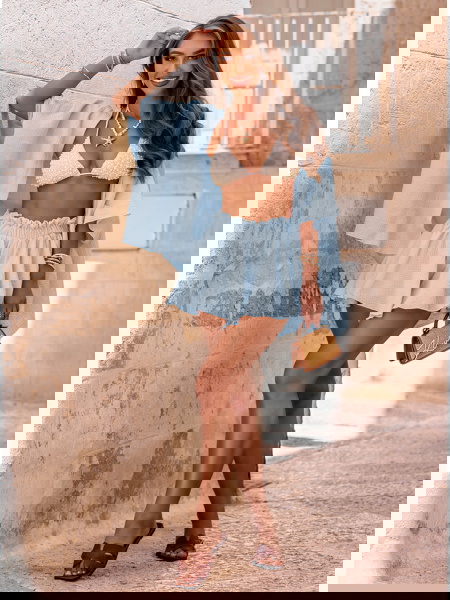 Błękitny komplet narzutka z... 2