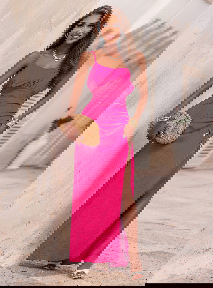 Długa sukienka na ramiączkach z...