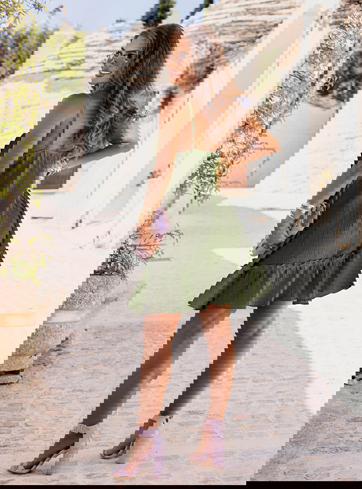 Rozkloszowana sukienka mini na...