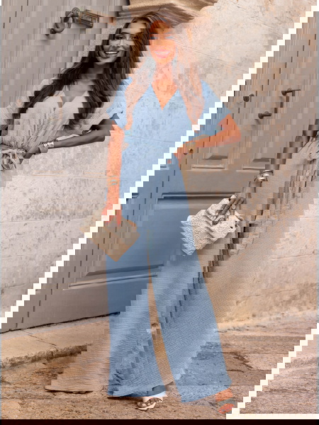 Błękitny kombinezon z... 2