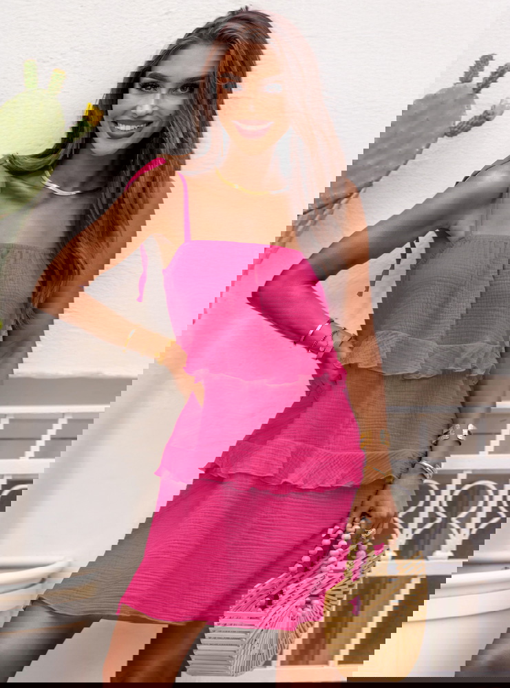 Muślinowa sukienka na ramiączkach z...