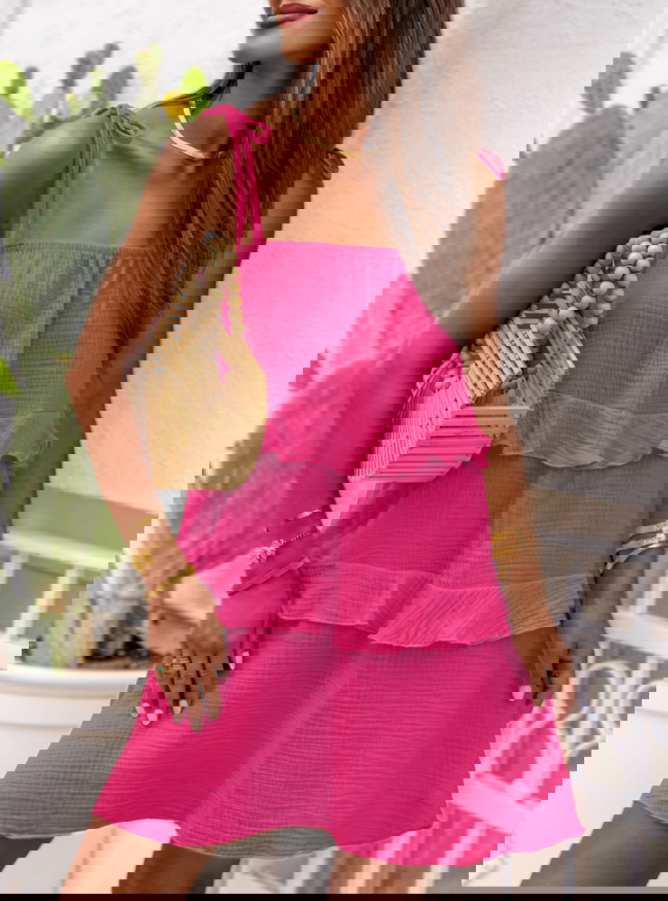 Muślinowa sukienka na ramiączkach z...