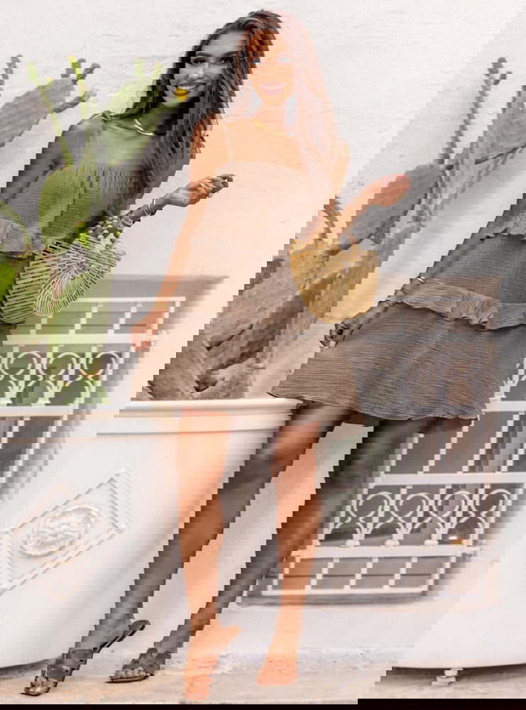 Muślinowa sukienka na ramiączkach z...