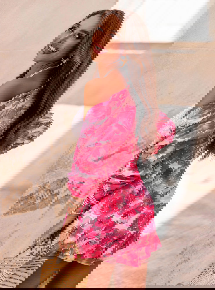 Wzorzysty komplet narzutka + spodenki...