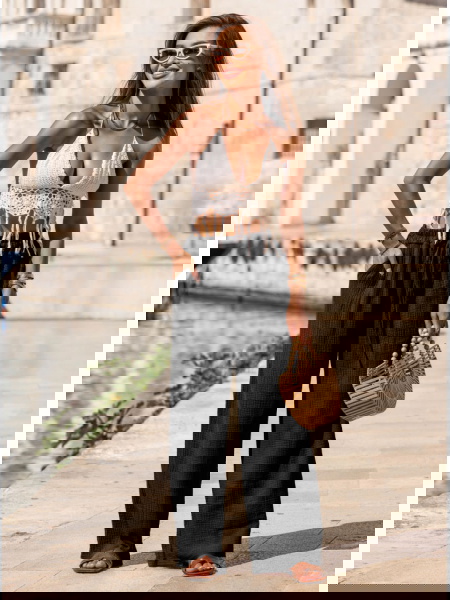 Czarne muślinowe spodnie Iride 2