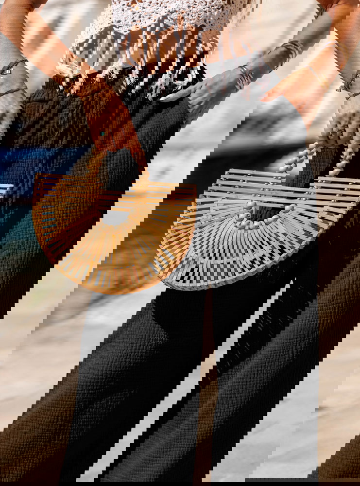 Czarne muślinowe spodnie Iride