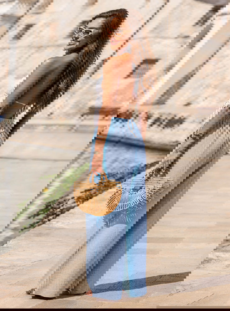 Błękitne muślinowe spodnie Iride