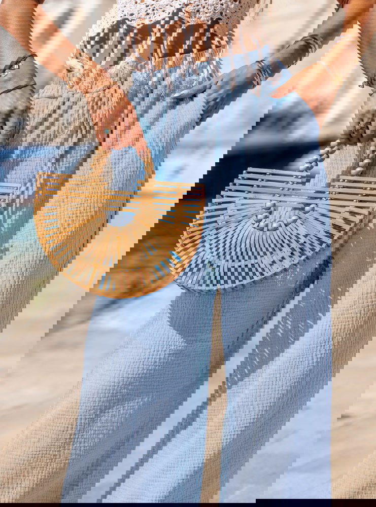 Błękitne muślinowe spodnie Iride