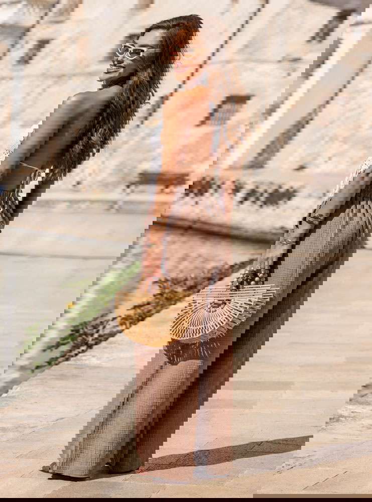 Muślinowe spodnie Iride - mocha mousse