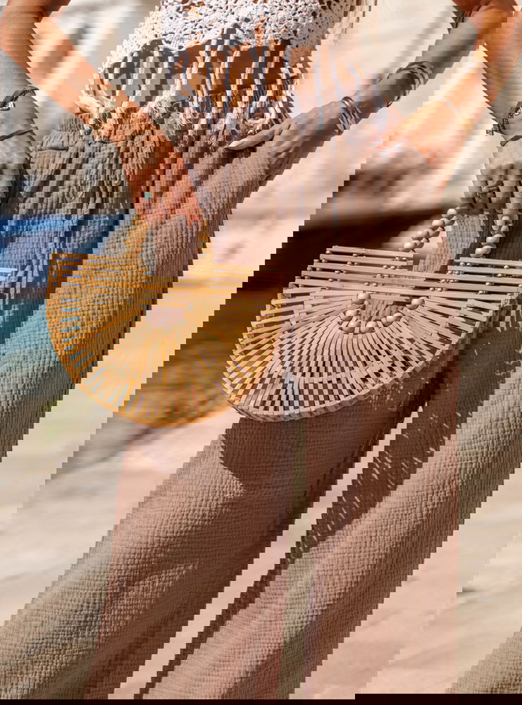 Muślinowe spodnie Iride - mocha mousse