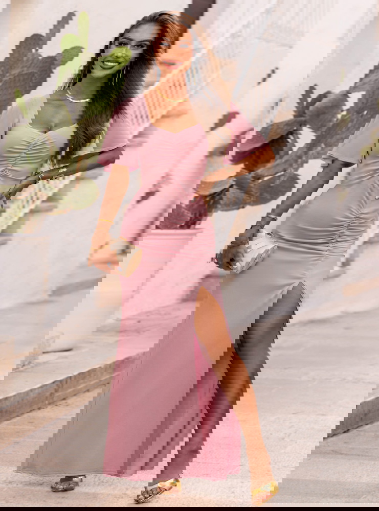 Długa sukienka z rozcięciem Ianira -...