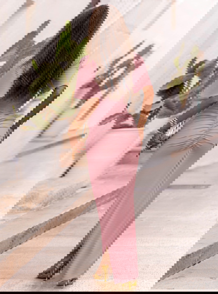 Długa sukienka z rozcięciem Ianira -...