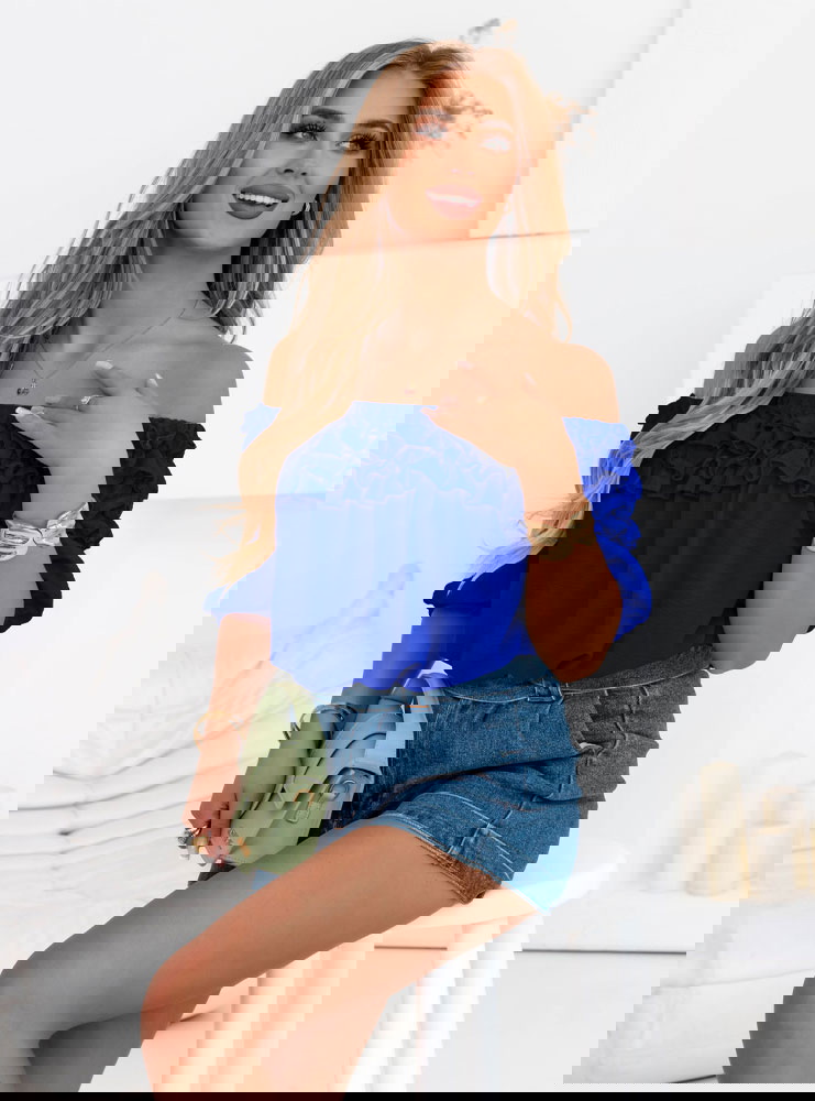 Chabrowa bluzka hiszpanka z...