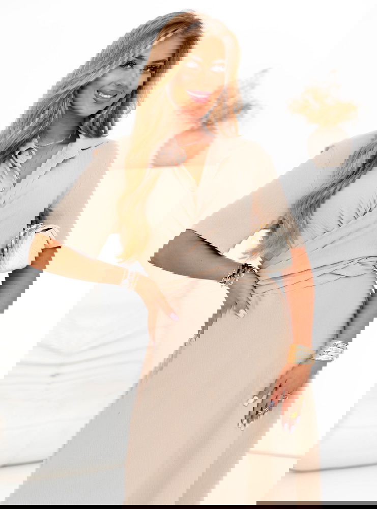 Sukienka midi z wiązaniem Levana -...