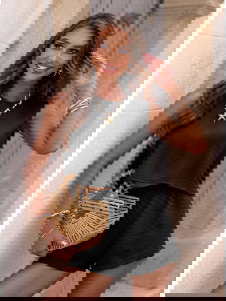 Czarny komplet top i...