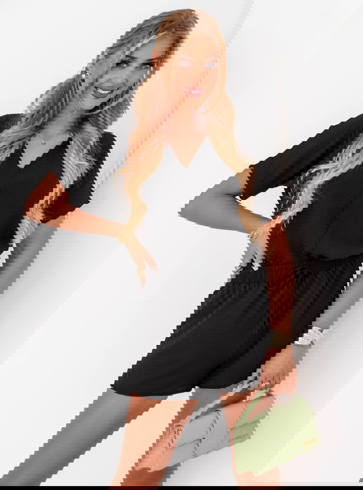 Czarny komplet bluzka + spodenki...