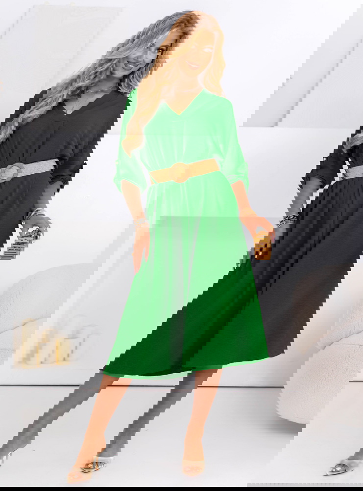 Sukienka midi z ozdobnym paskiem...