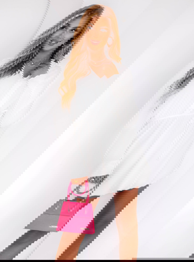 Biała sukienka mini wiązana w talii...