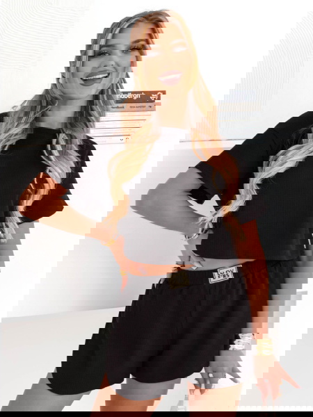 Czarny komplet bluzka i...