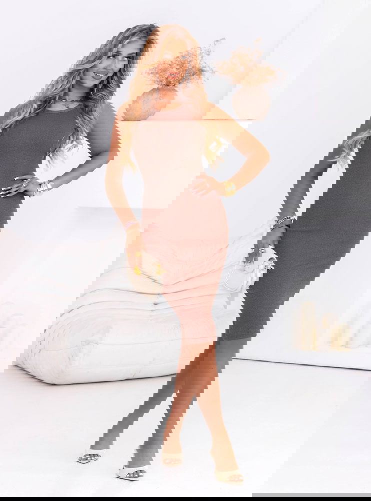 Dopasowana prążkowana sukienka Isolda...