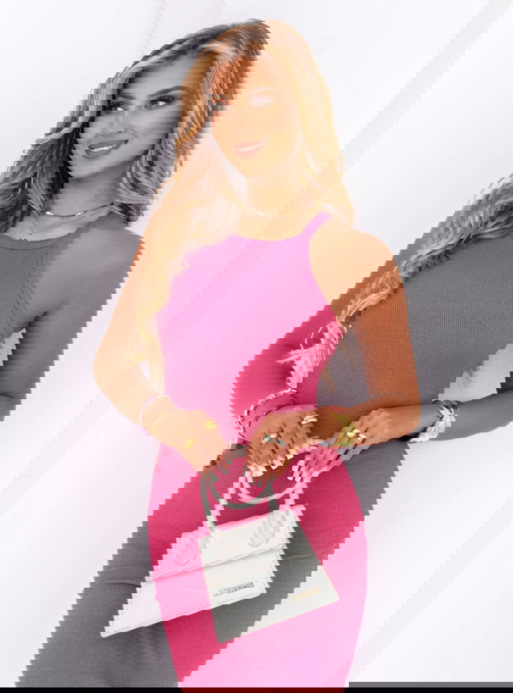 Dopasowana prążkowana sukienka Isolda...