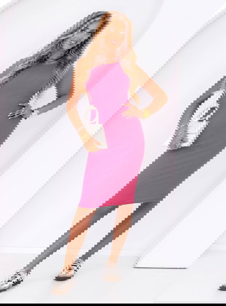 Dopasowana prążkowana sukienka Isolda...