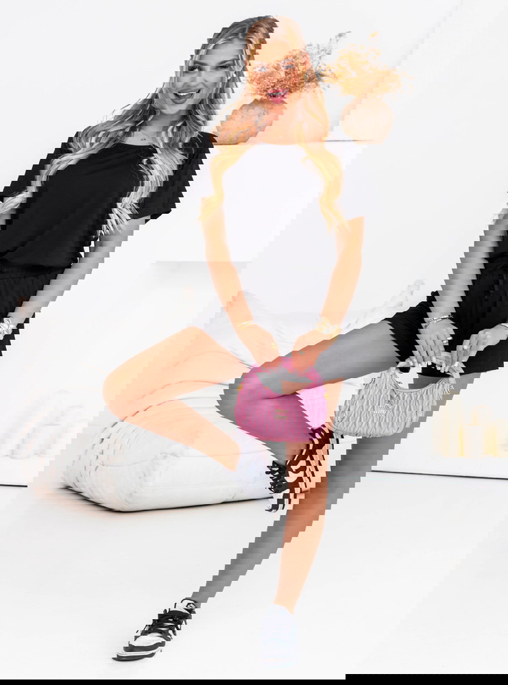 Czarny komplet bluzka i spodenki Davynn