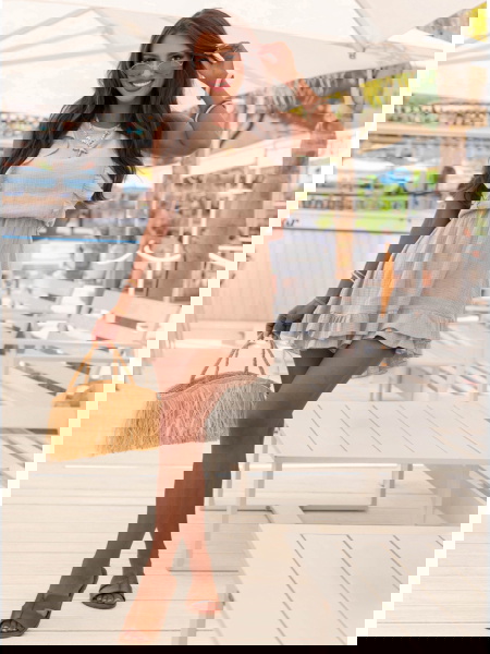 Beżowy muślinowy kombinezon... 2