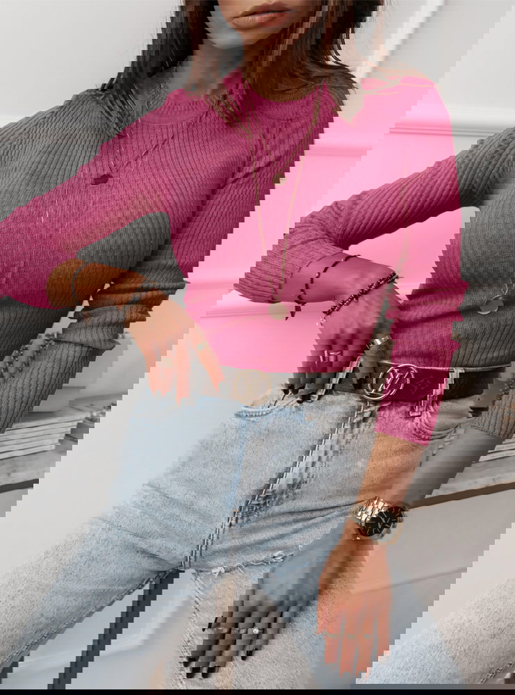 Dopasowany prążkowany sweter Issabeli...