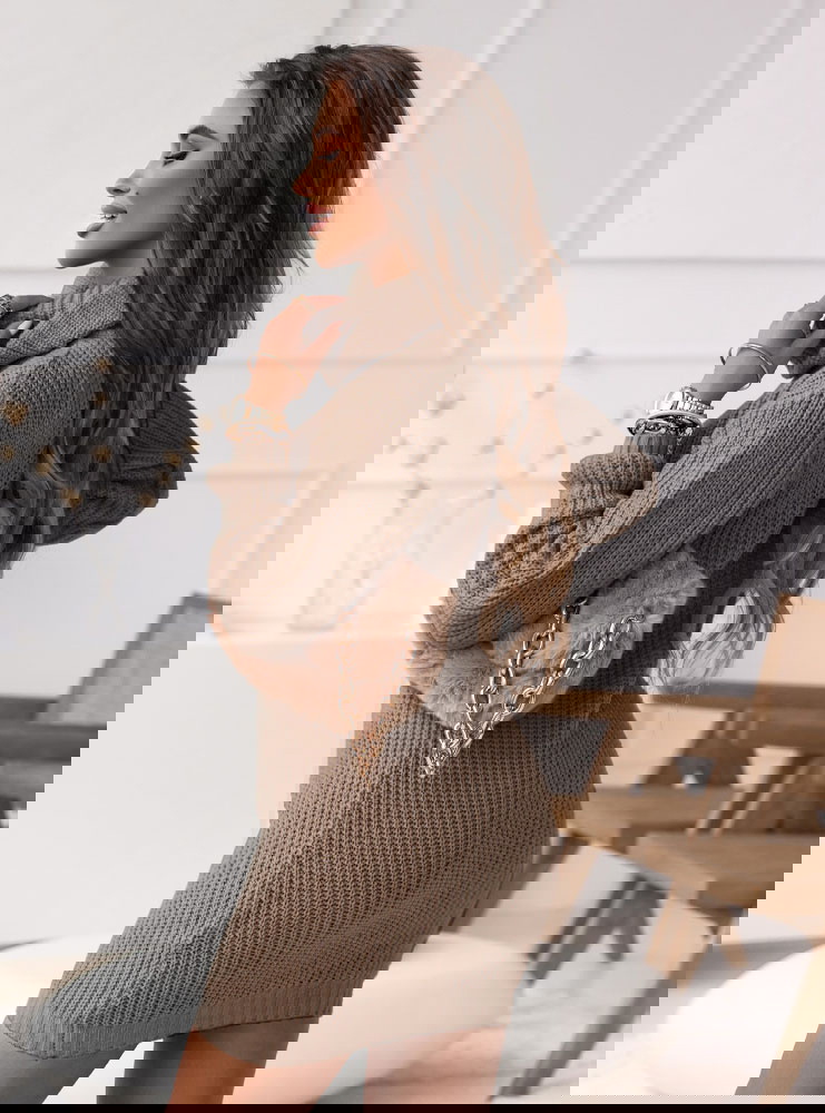 Sweterkowa sukienka z golfem Rebbecca...