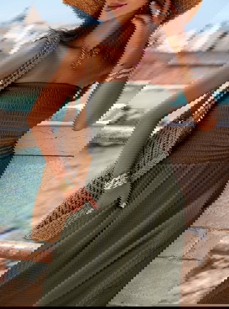 Muślinowa długa sukienka bez...