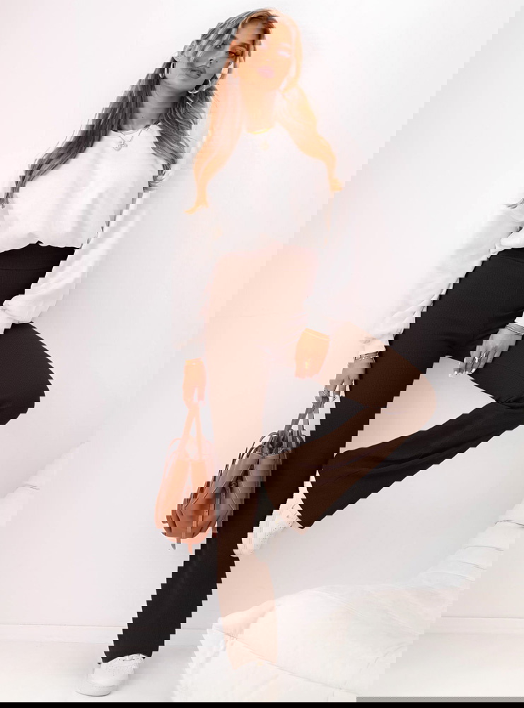 Czekoladowe prążkowane spodnie z...