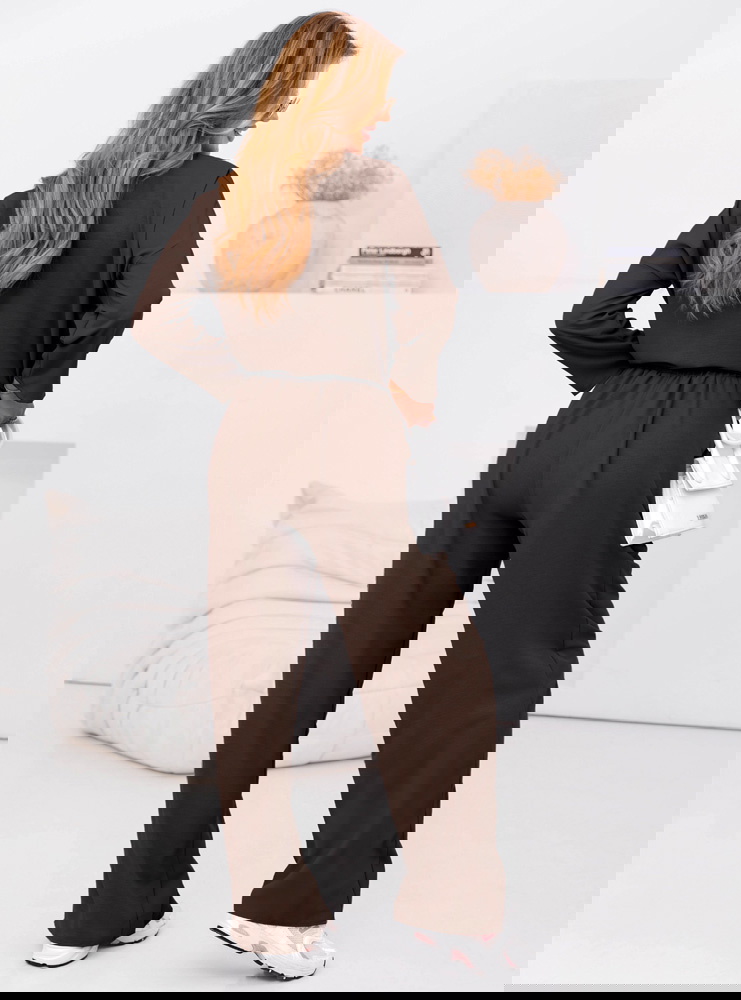 Czekoladowy komplet bluzka i spodnie...