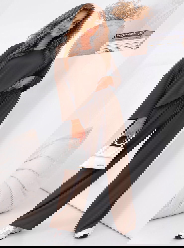 Czekoladowy komplet bluzka i spodnie...