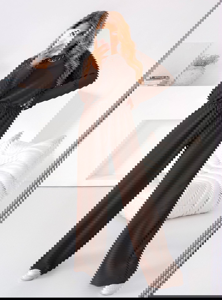 Czekoladowy komplet bluzka i spodnie...