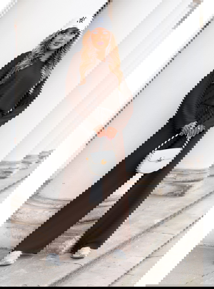 Czekoladowy komplet bluzka i spodnie...