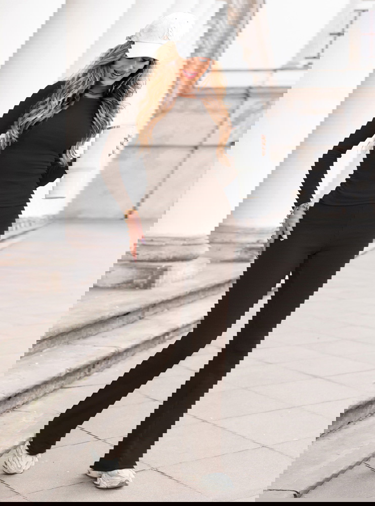 Czekoladowy prążkowany komplet...