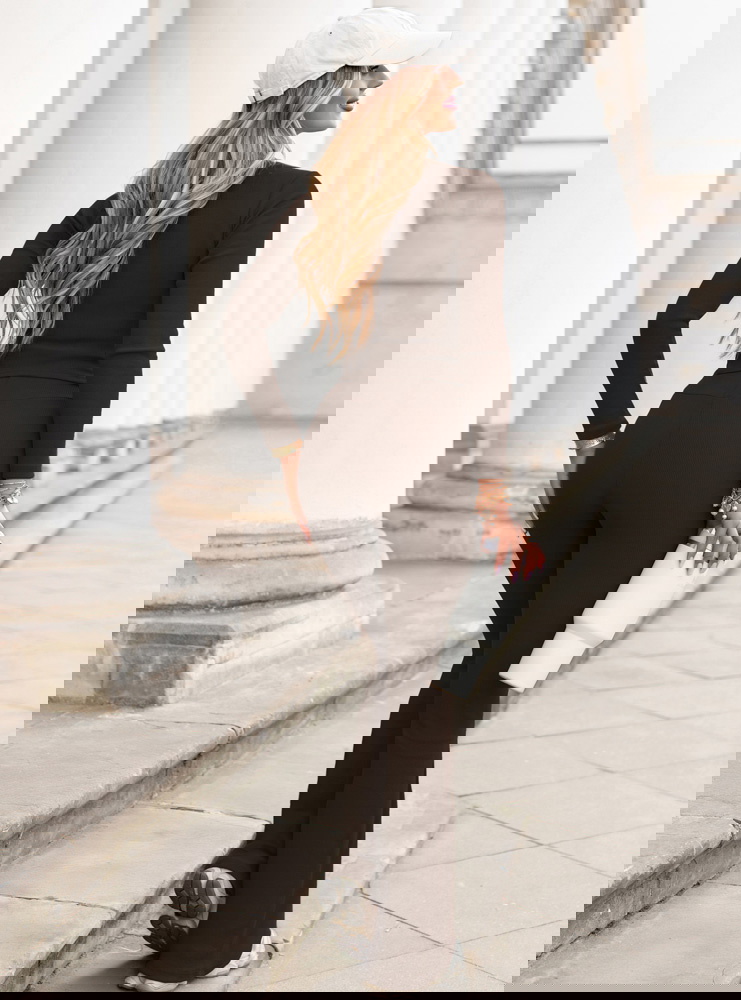 Czekoladowy prążkowany komplet...