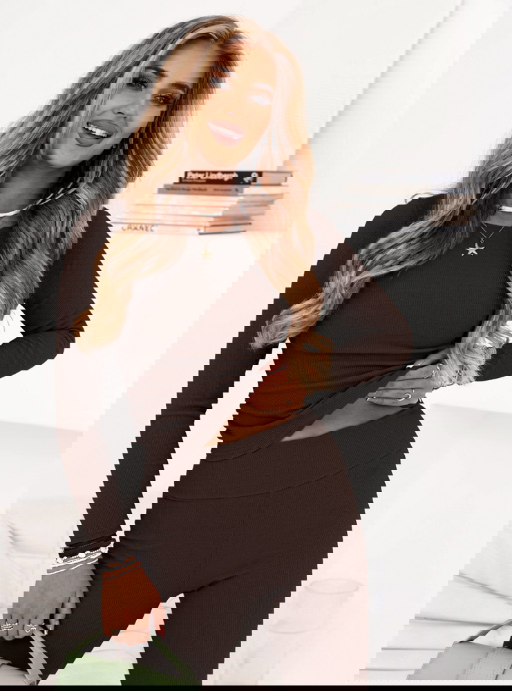 Czekoladowy prążkowany komplet...