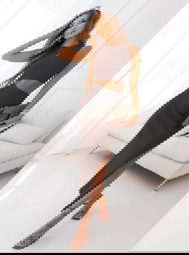 Czekoladowy prążkowany komplet...