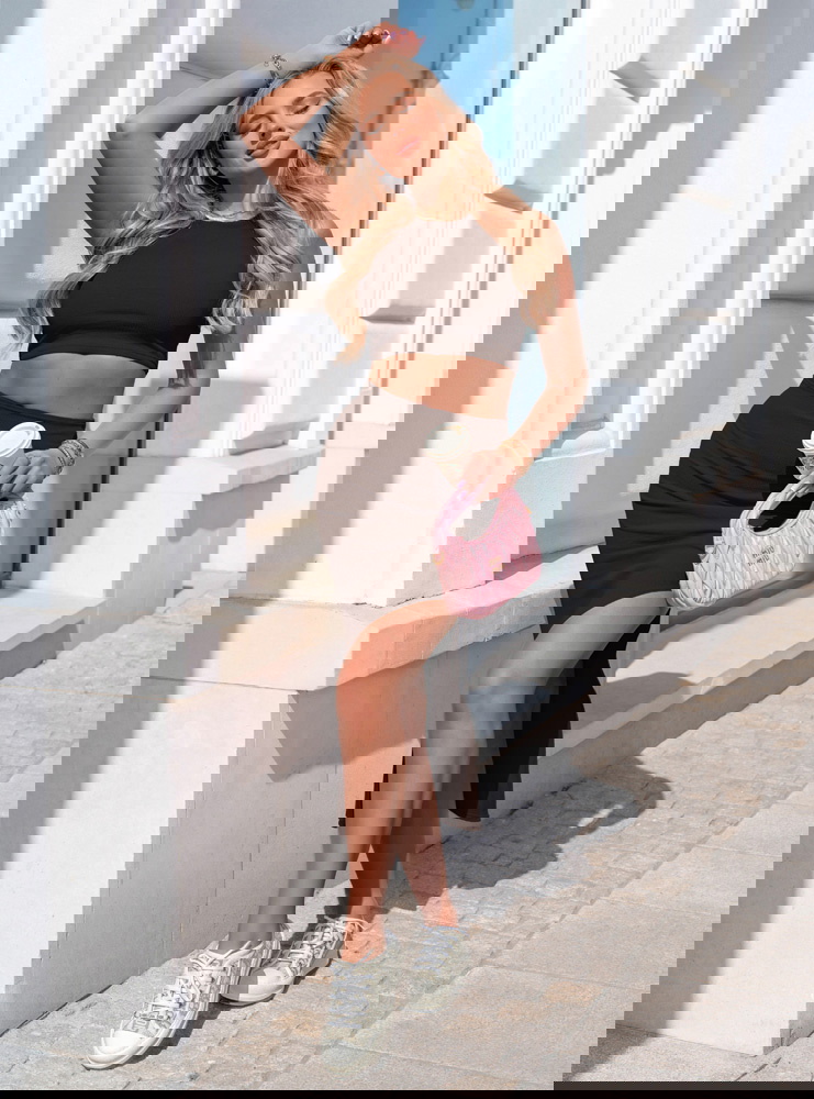 Czekoladowy prążkowany komplet...