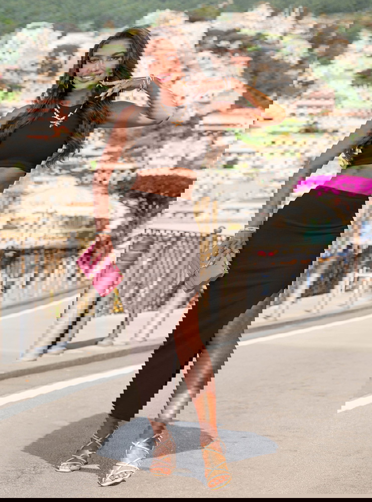 Czekoladowy prążkowany komplet...